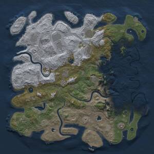 Thumbnail Rust Map: Procedural Map, Size: 4500, Seed: 1021447413, 17 Monuments