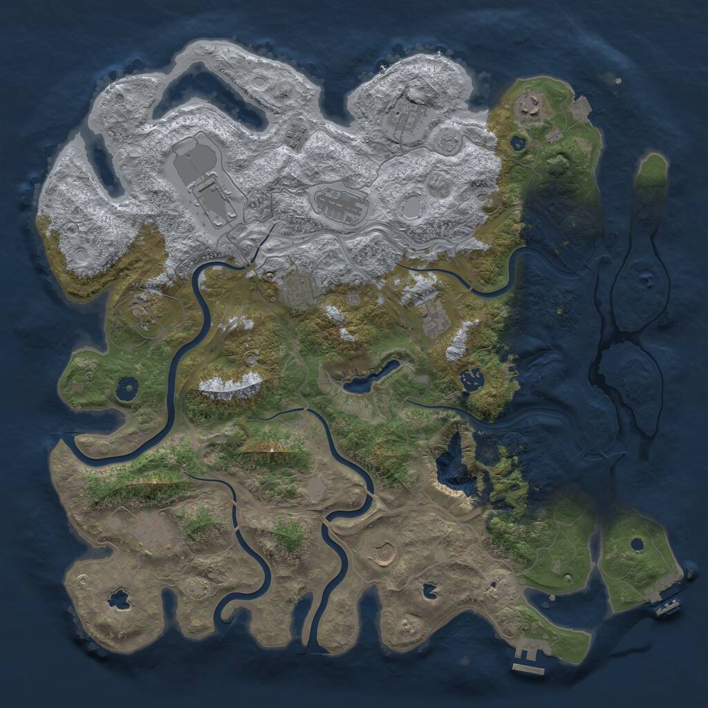 Rust Map: Procedural Map, Size: 4500, Seed: 113322676, 17 Monuments