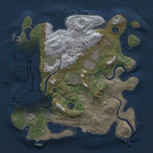 Thumbnail Rust Map: Procedural Map, Size: 3500, Seed: 165383313, 13 Monuments