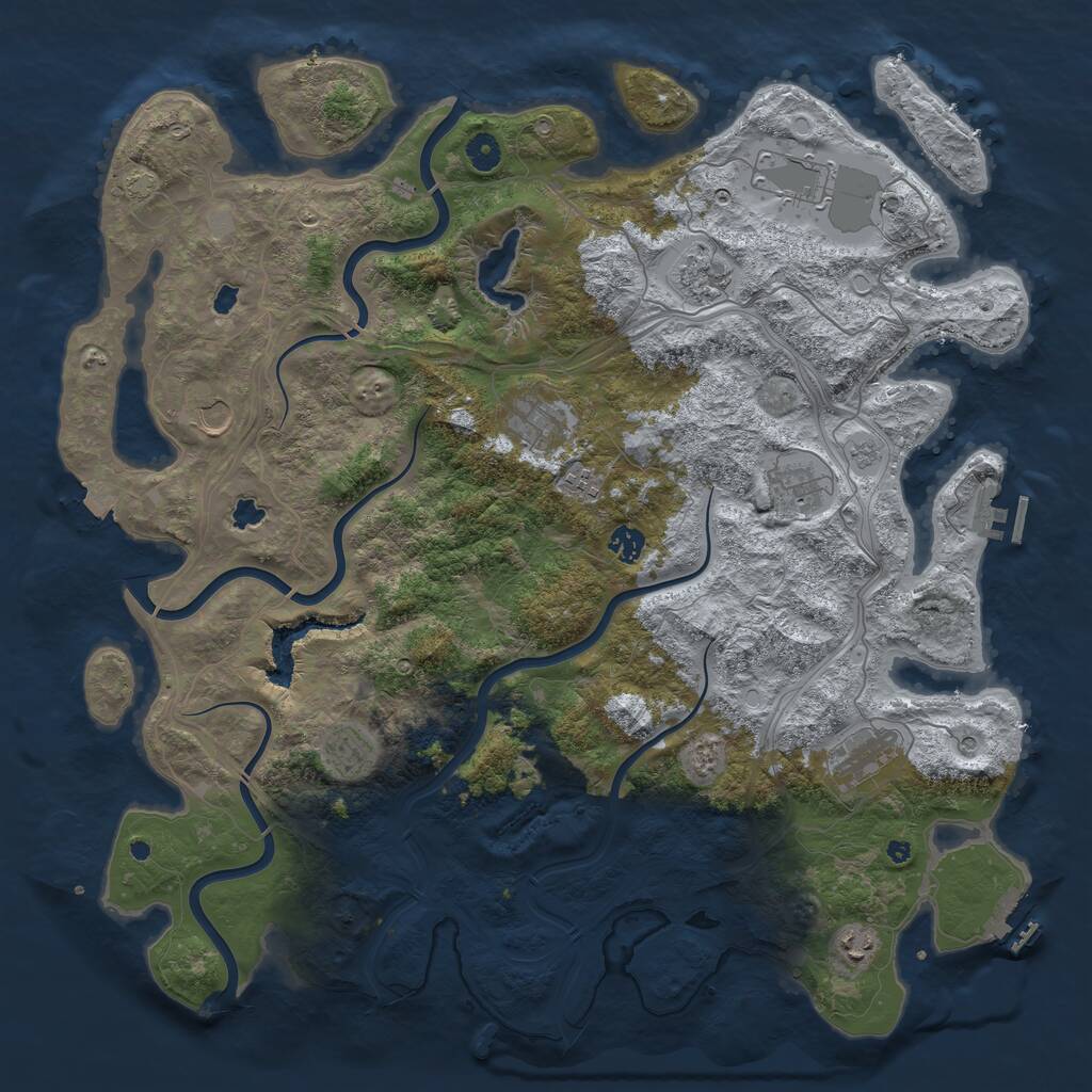 Rust Map: Procedural Map, Size: 4600, Seed: 86553890, 16 Monuments