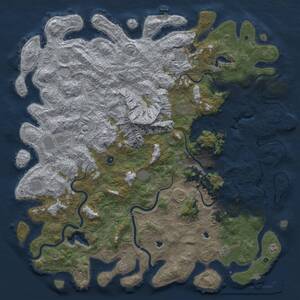 Thumbnail Rust Map: Procedural Map, Size: 6000, Seed: 573914245, 17 Monuments