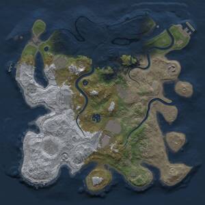 Thumbnail Rust Map: Procedural Map, Size: 3500, Seed: 487995736, 15 Monuments