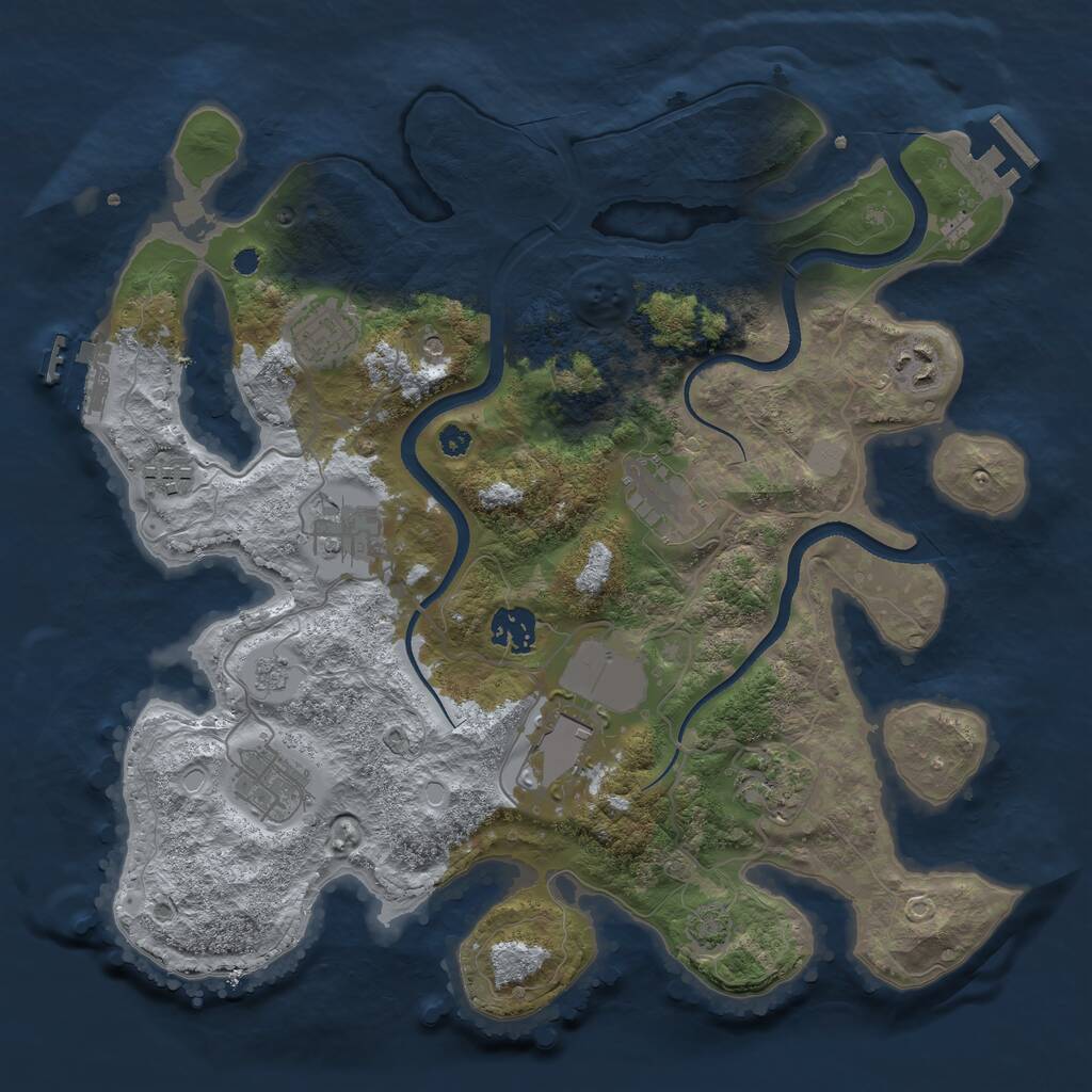 Rust Map: Procedural Map, Size: 3500, Seed: 487995736, 15 Monuments