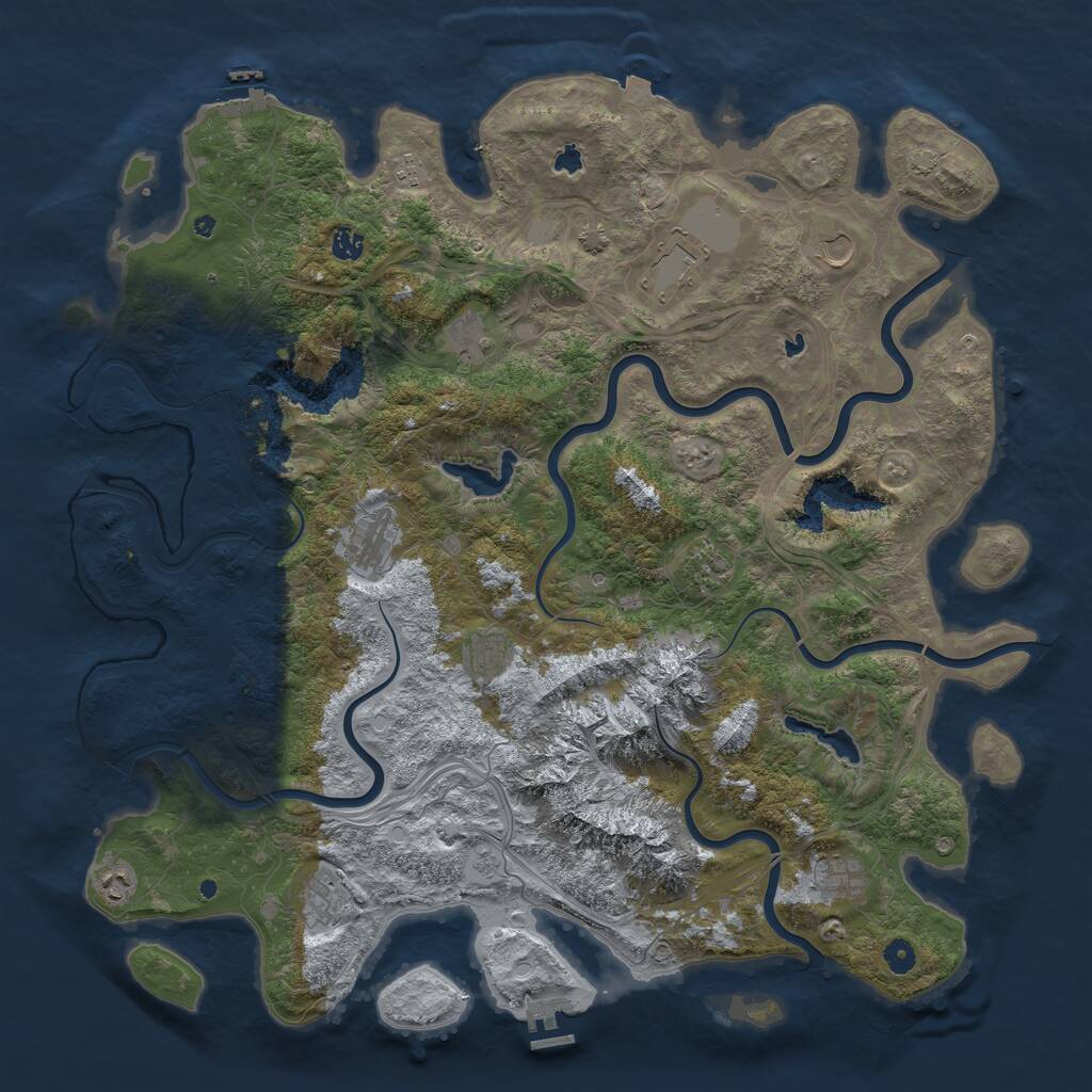 Rust Map: Procedural Map, Size: 5000, Seed: 1654224562, 17 Monuments