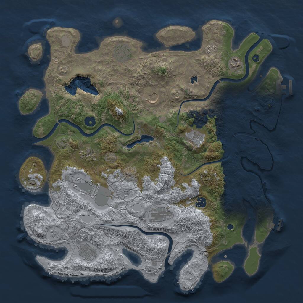 Rust Map: Procedural Map, Size: 4200, Seed: 60090000, 16 Monuments