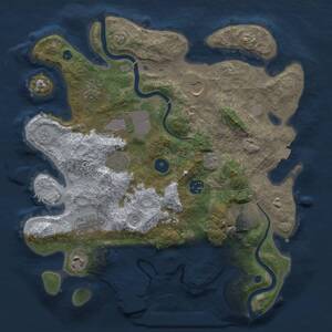 Thumbnail Rust Map: Procedural Map, Size: 3500, Seed: 1147485279, 14 Monuments