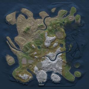 Thumbnail Rust Map: Procedural Map, Size: 3600, Seed: 441672, 14 Monuments
