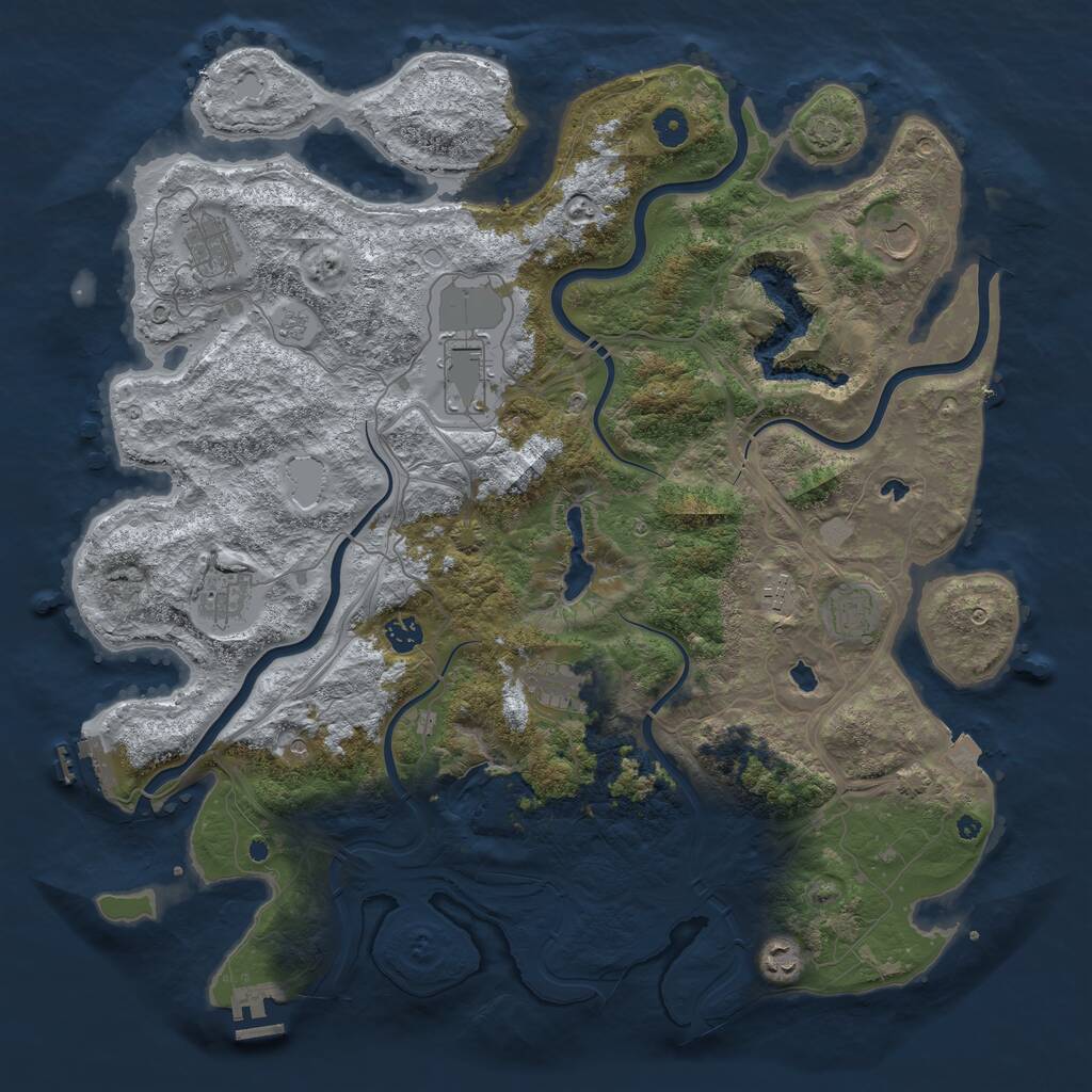 Rust Map: Procedural Map, Size: 4500, Seed: 866, 15 Monuments