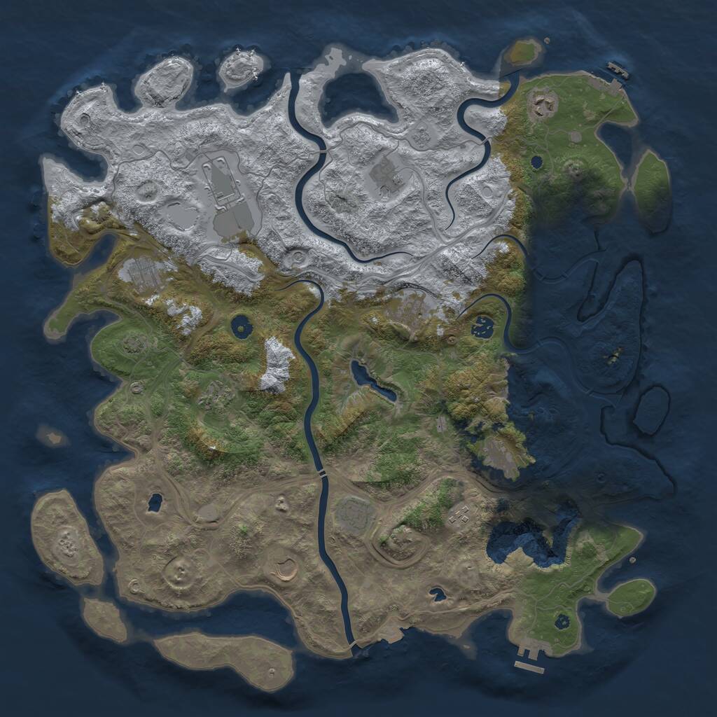 Rust Map: Procedural Map, Size: 4800, Seed: 1724707913, 17 Monuments