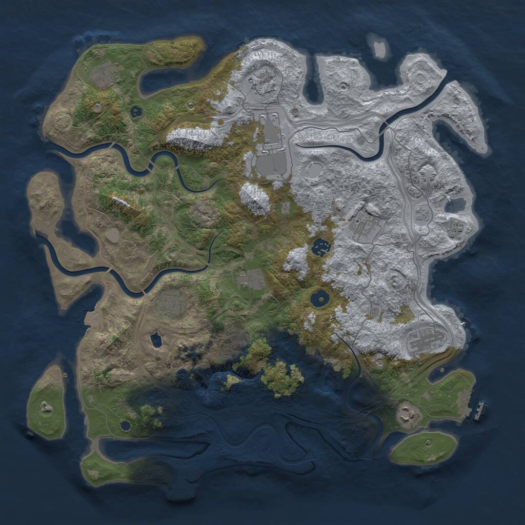 Rust Map: Procedural Map, Size: 4450, Seed: 6633555, 16 Monuments