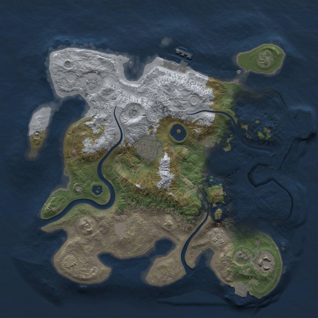 Rust Map: Procedural Map, Size: 3000, Seed: 802985191, 10 Monuments