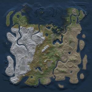 Thumbnail Rust Map: Procedural Map, Size: 4500, Seed: 313504702, 17 Monuments