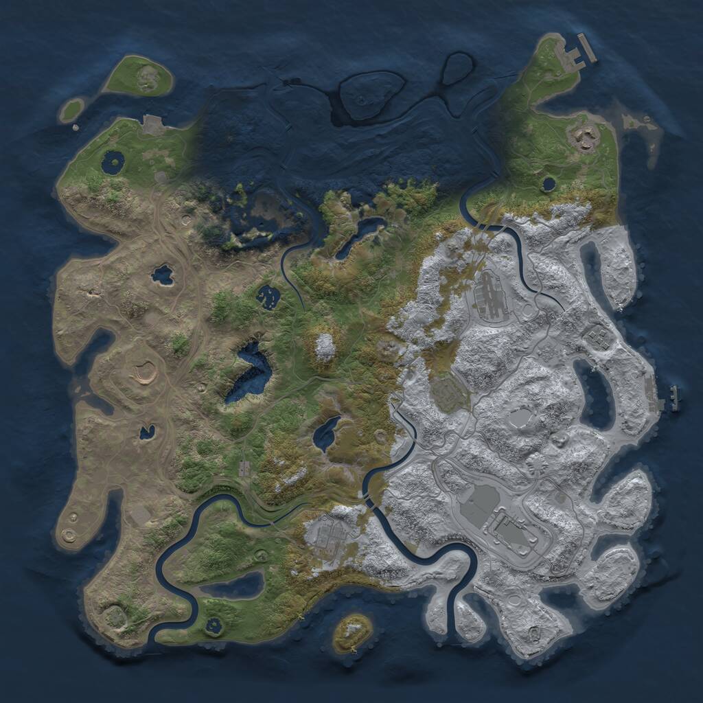 Rust Map: Procedural Map, Size: 4500, Seed: 533587, 15 Monuments