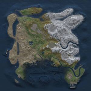Thumbnail Rust Map: Procedural Map, Size: 3500, Seed: 703467, 14 Monuments