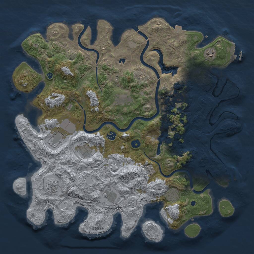 Rust Map: Procedural Map, Size: 4250, Seed: 617789053, 16 Monuments