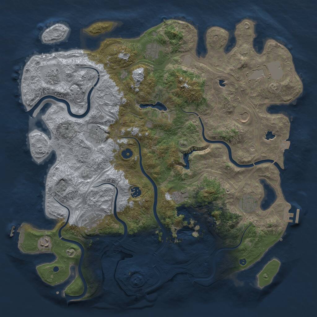 Rust Map: Procedural Map, Size: 4500, Seed: 4951602, 17 Monuments