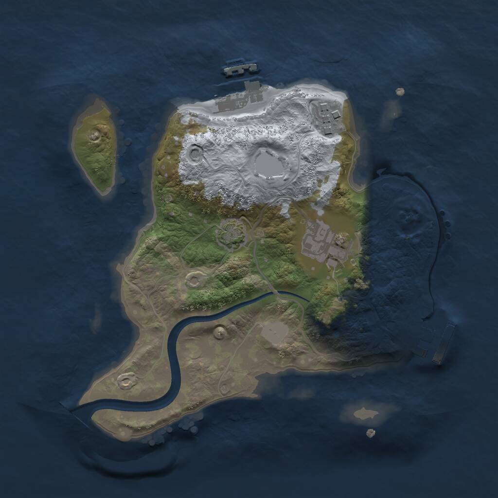 Rust Map: Procedural Map, Size: 2350, Seed: 1147152485, 6 Monuments