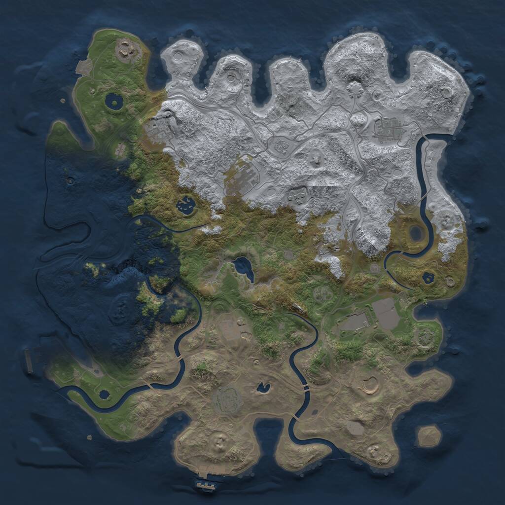 Rust Map: Procedural Map, Size: 4250, Seed: 1443574732, 17 Monuments