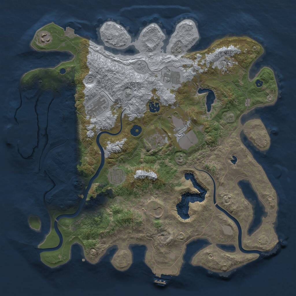 Rust Map: Procedural Map, Size: 4000, Seed: 1742372458, 16 Monuments