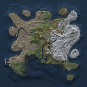 Thumbnail Rust Map: Procedural Map, Size: 3000, Seed: 646205267, 11 Monuments
