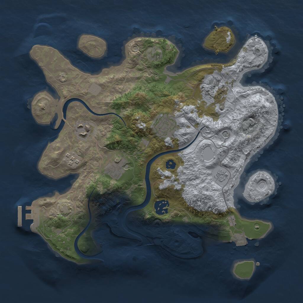 Rust Map: Procedural Map, Size: 3000, Seed: 646205267, 11 Monuments