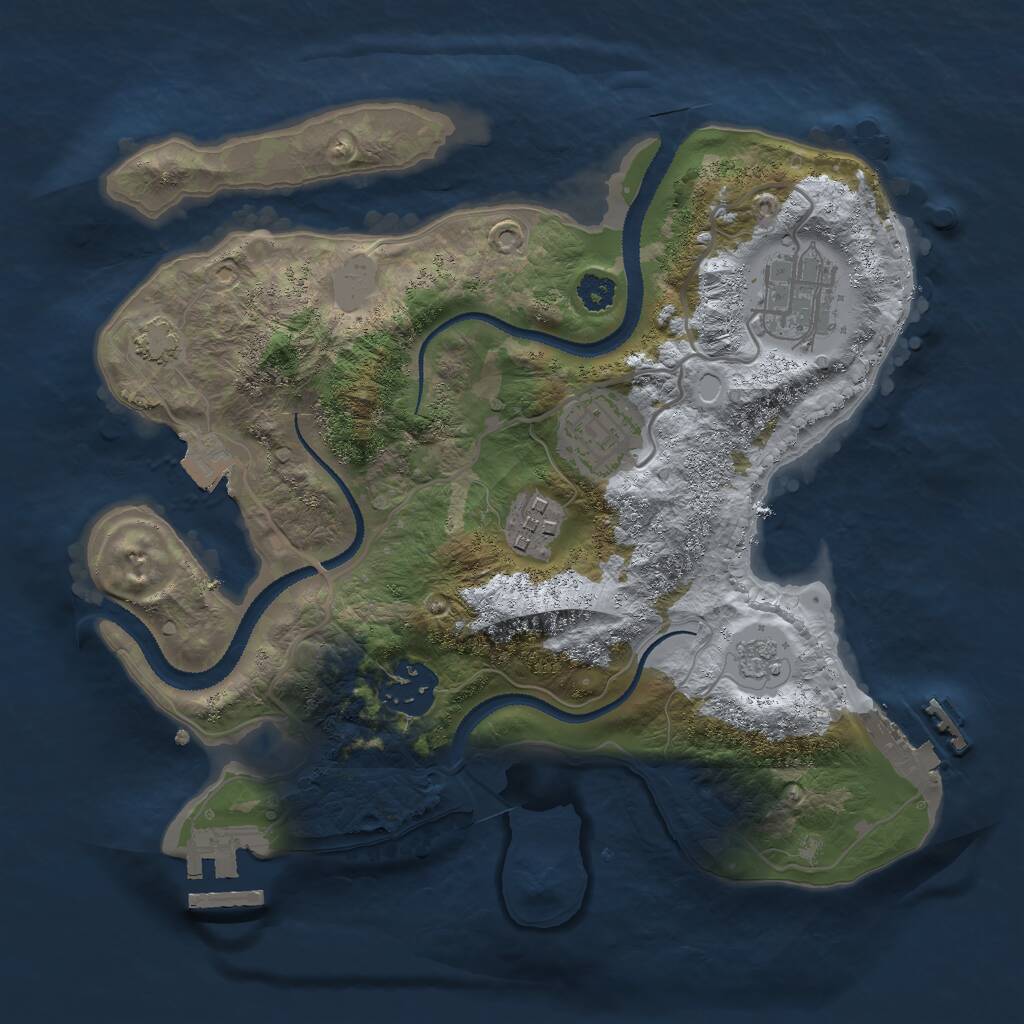 Rust Map: Procedural Map, Size: 2750, Seed: 148356171, 9 Monuments