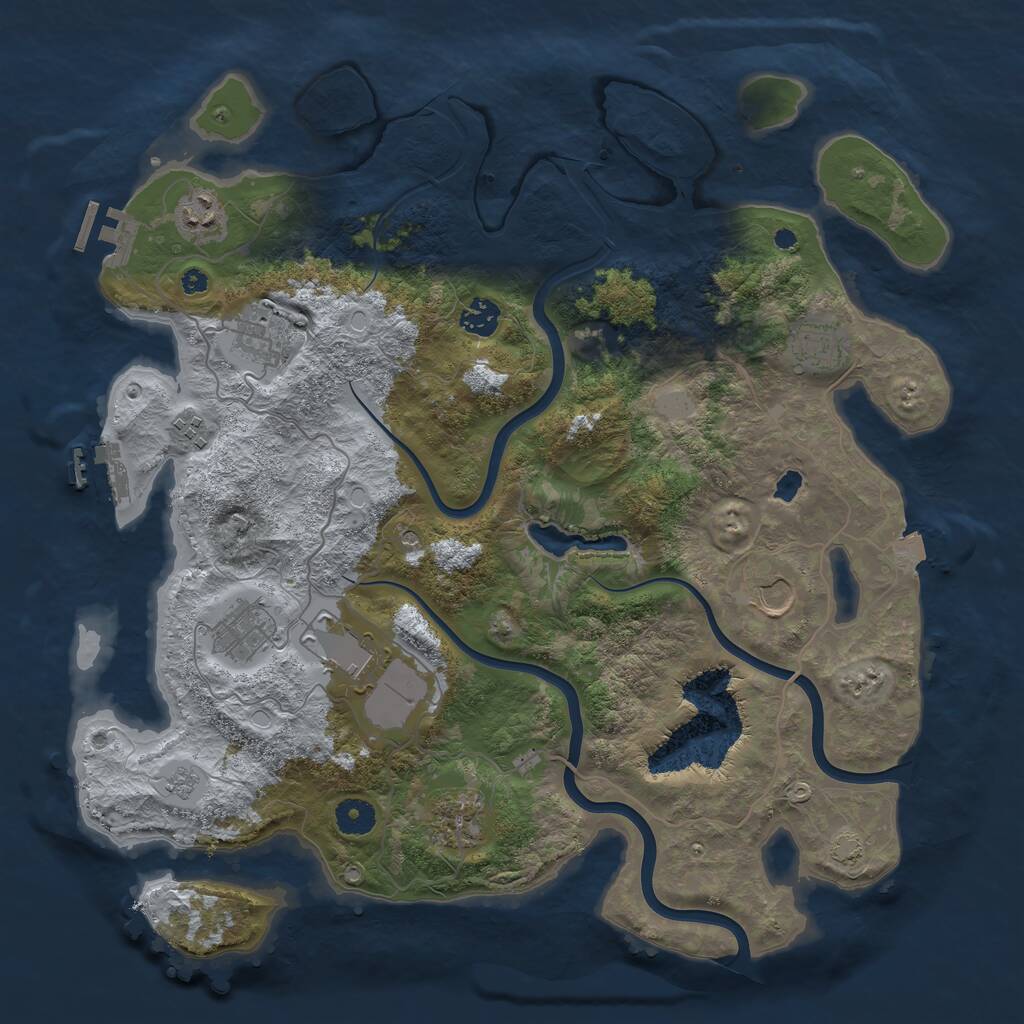 Rust Map: Procedural Map, Size: 4000, Seed: 1382392576, 15 Monuments