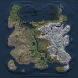 Thumbnail Rust Map: Procedural Map, Size: 3500, Seed: 1270549127, 15 Monuments