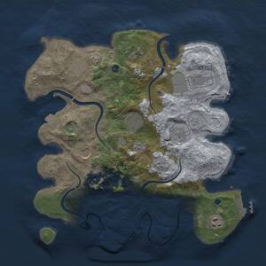 Thumbnail Rust Map: Procedural Map, Size: 3500, Seed: 17761377, 14 Monuments