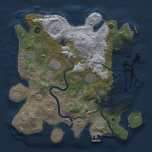 Thumbnail Rust Map: Procedural Map, Size: 3500, Seed: 1046566915, 16 Monuments