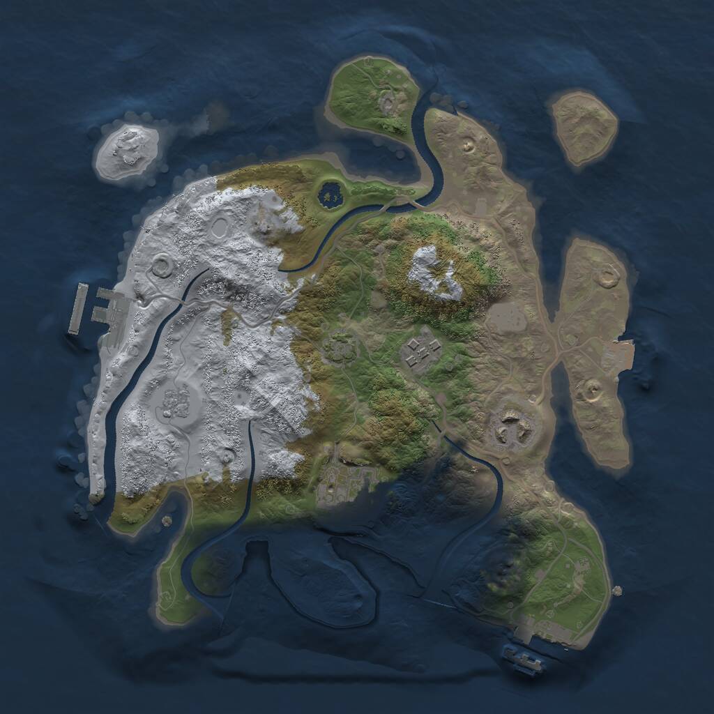 Rust Map: Procedural Map, Size: 2800, Seed: 1018938772, 8 Monuments
