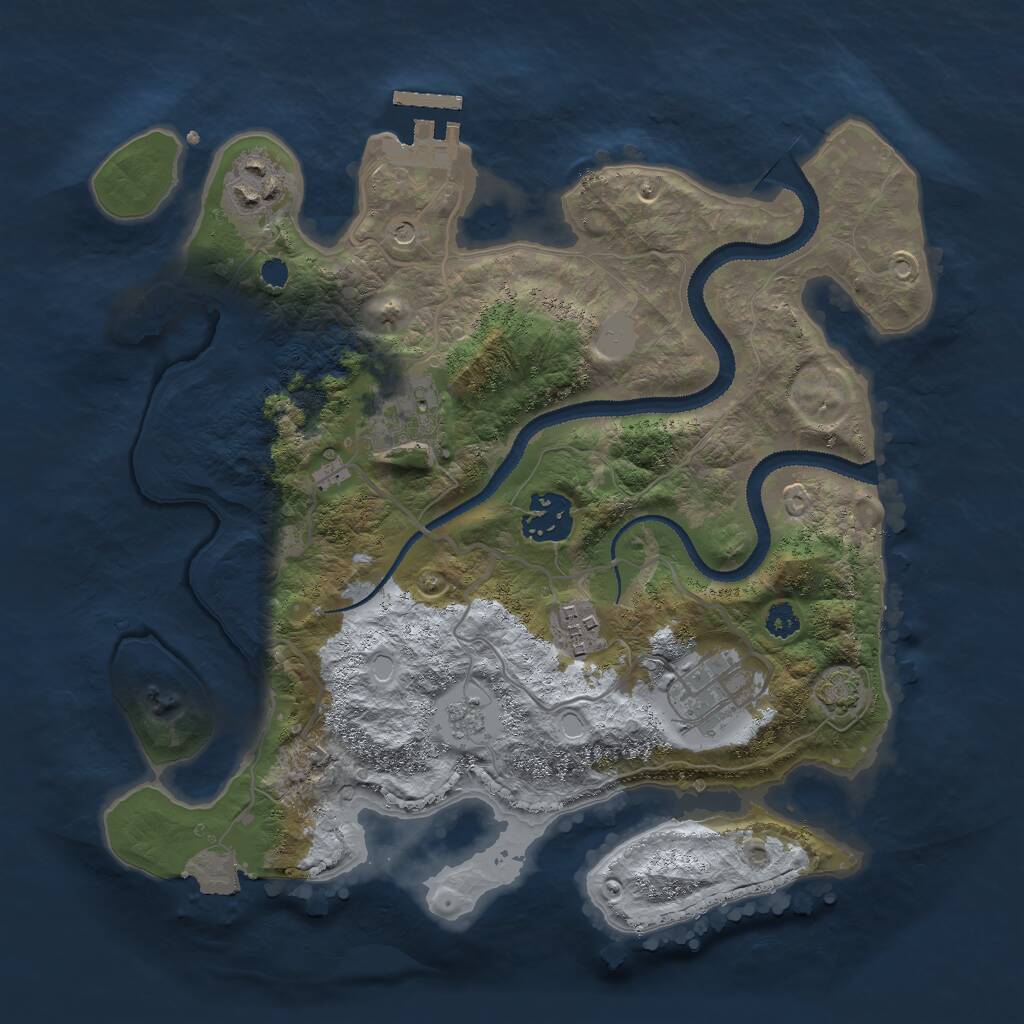 Rust Map: Procedural Map, Size: 3000, Seed: 437152650, 10 Monuments