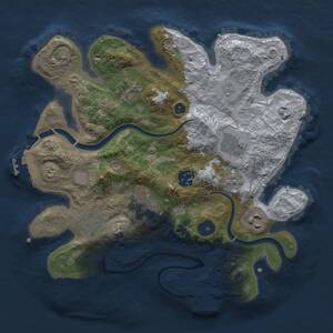 Thumbnail Rust Map: Procedural Map, Size: 3000, Seed: 781850607, 13 Monuments