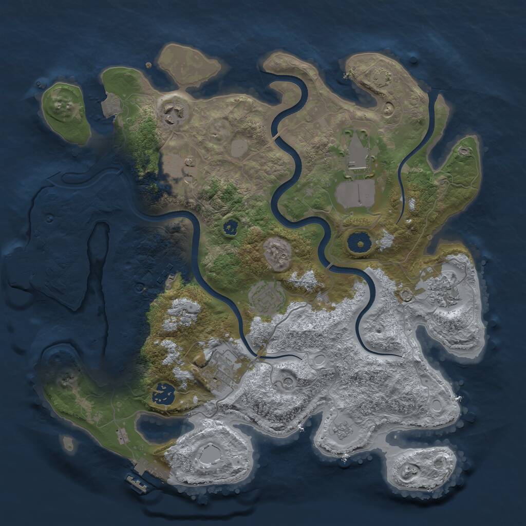 Rust Map: Procedural Map, Size: 3500, Seed: 1583876944, 14 Monuments