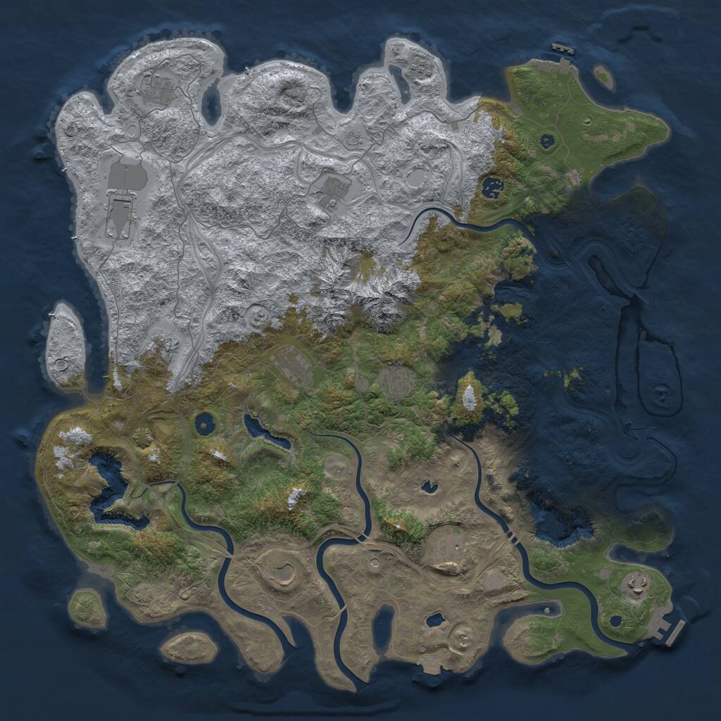 Rust Map: Procedural Map, Size: 5000, Seed: 71846403, 17 Monuments
