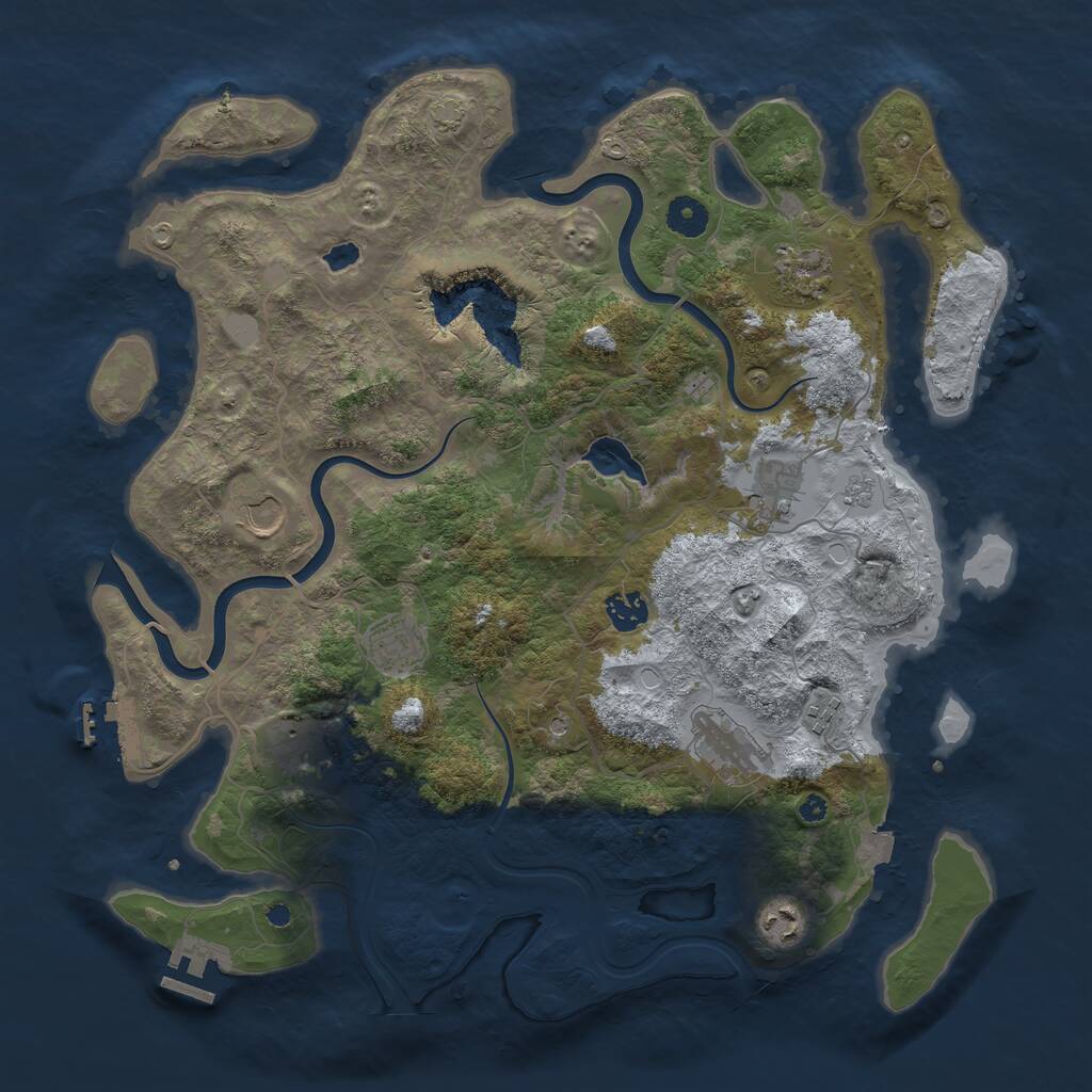 Rust Map: Procedural Map, Size: 4000, Seed: 1457750093, 15 Monuments