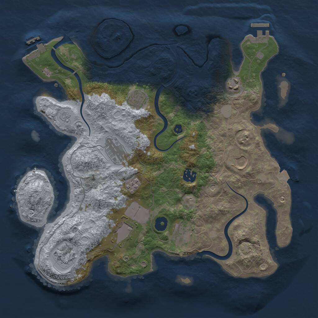 Rust Map: Procedural Map, Size: 3500, Seed: 863990691, 15 Monuments