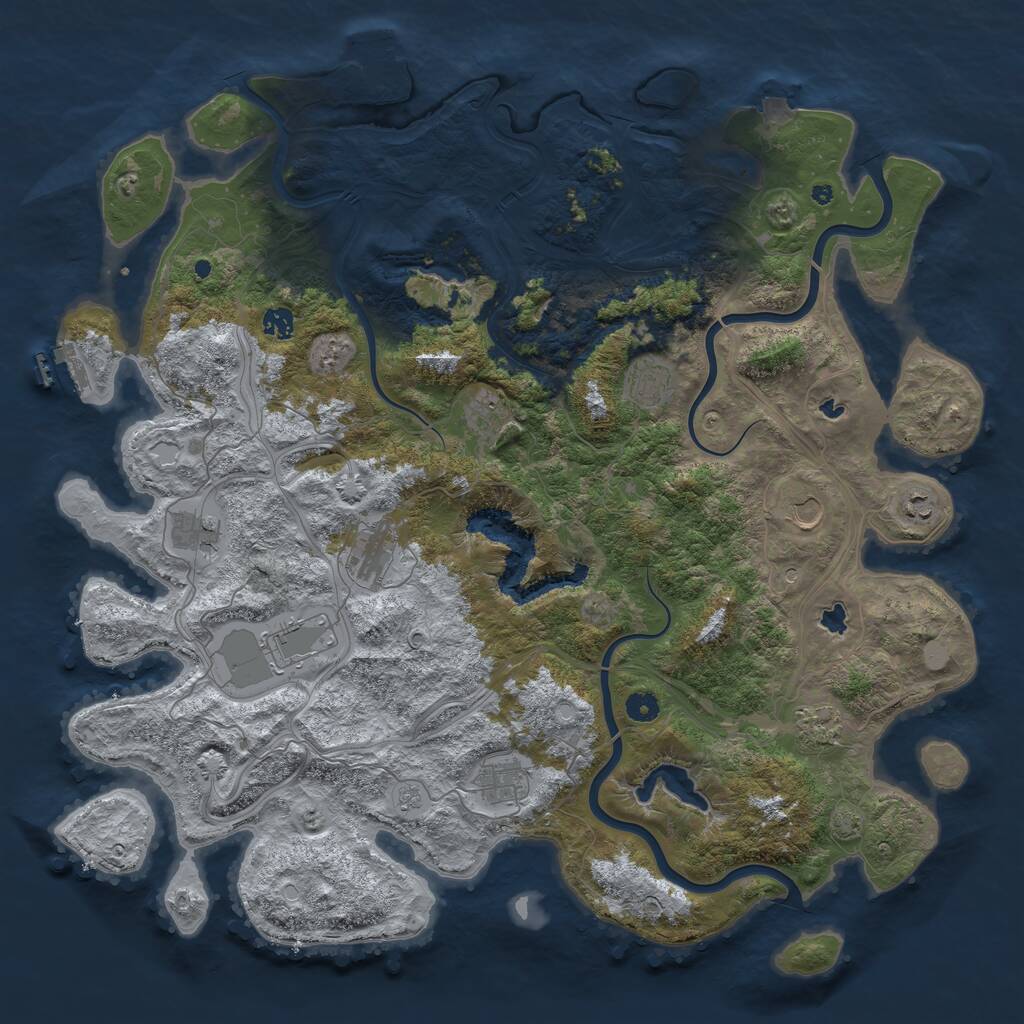 Rust Map: Procedural Map, Size: 4800, Seed: 1705470405, 17 Monuments