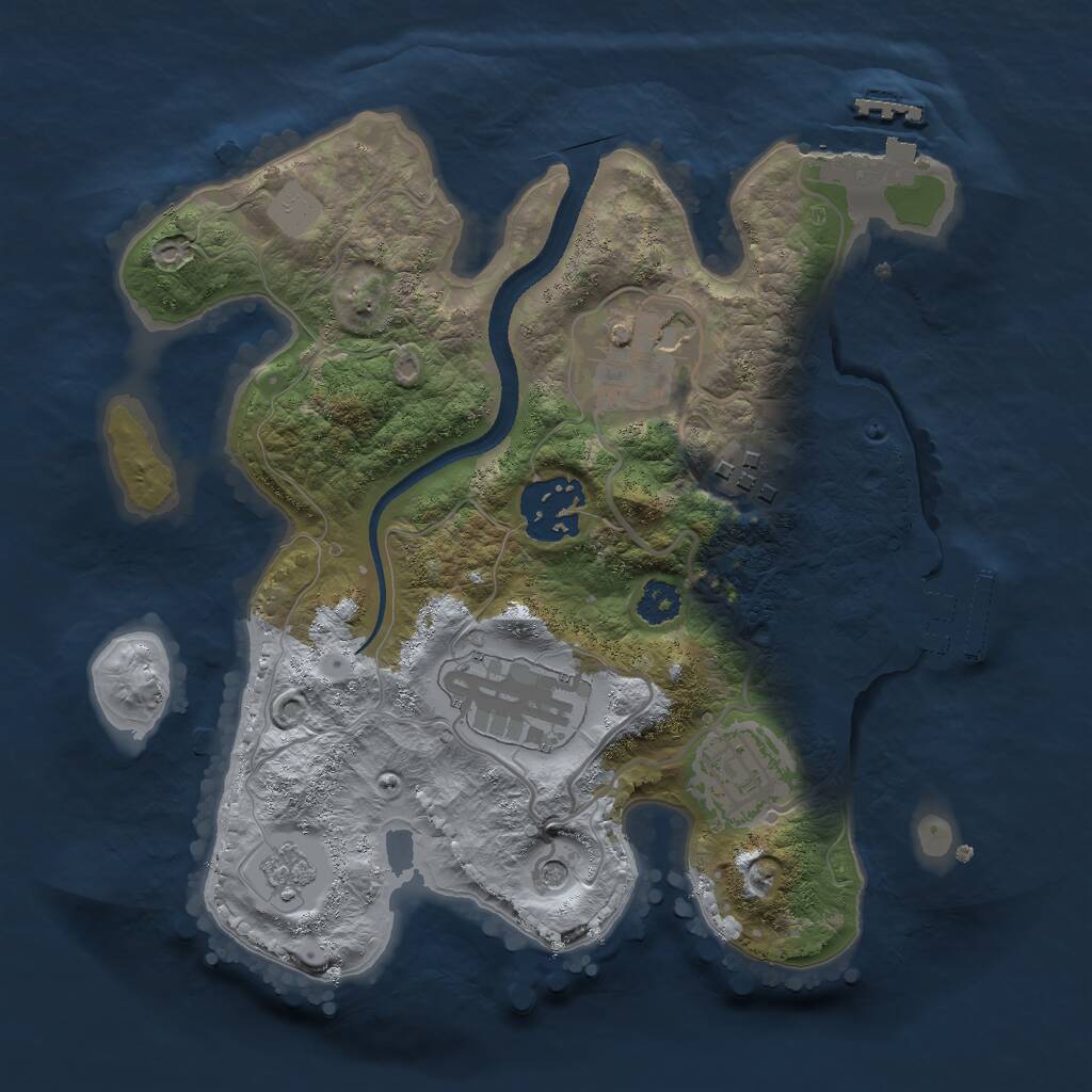 Rust Map: Procedural Map, Size: 2500, Seed: 272857725, 10 Monuments