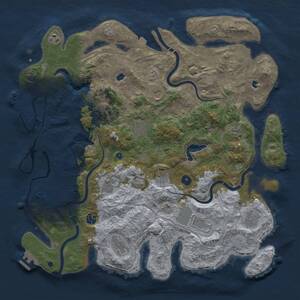 Thumbnail Rust Map: Procedural Map, Size: 4500, Seed: 2028518044, 17 Monuments