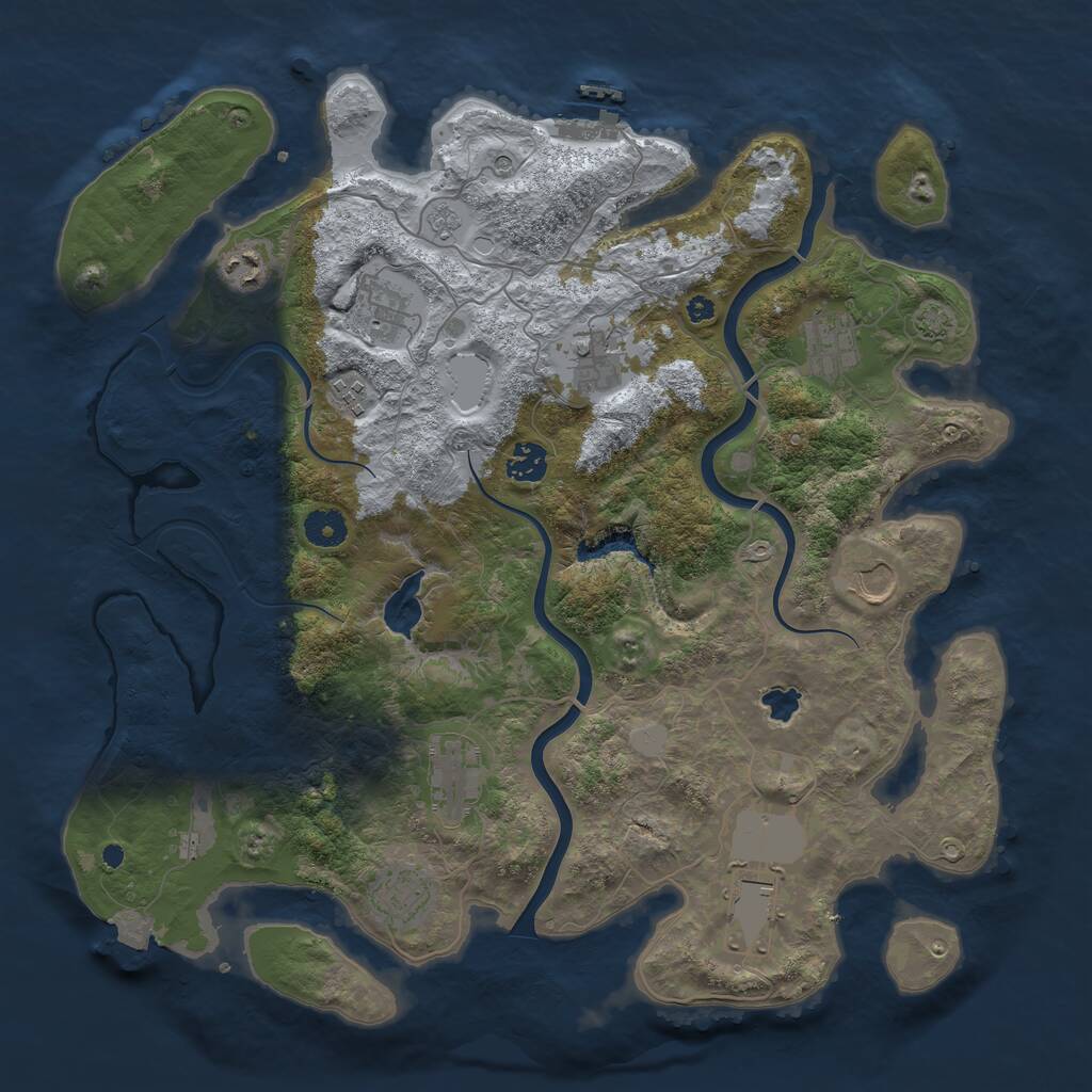 Rust Map: Procedural Map, Size: 4000, Seed: 124720684, 15 Monuments