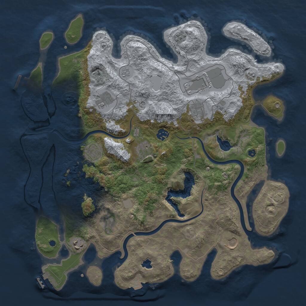 Rust Map: Procedural Map, Size: 4000, Seed: 1803321697, 16 Monuments