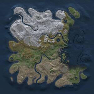 Thumbnail Rust Map: Procedural Map, Size: 3700, Seed: 1159137941, 13 Monuments