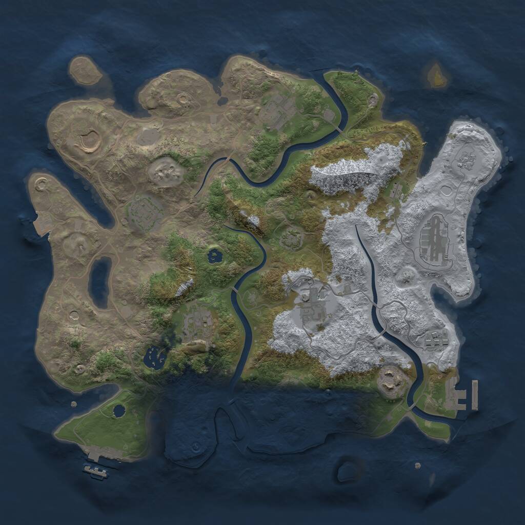 Rust Map: Procedural Map, Size: 3500, Seed: 918416462, 15 Monuments