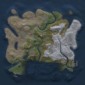 Thumbnail Rust Map: Procedural Map, Size: 3500, Seed: 918416462, 15 Monuments