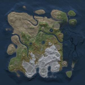 Thumbnail Rust Map: Procedural Map, Size: 3650, Seed: 1686202872, 14 Monuments