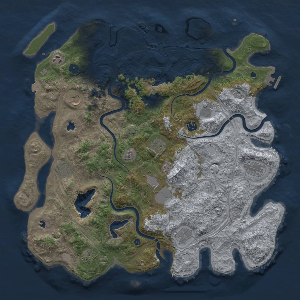 Rust Map: Procedural Map, Size: 4500, Seed: 600446230, 17 Monuments