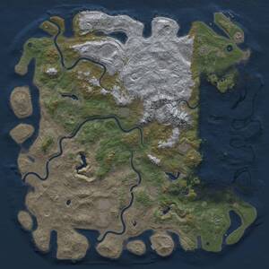 Thumbnail Rust Map: Procedural Map, Size: 6000, Seed: 1205671572, 17 Monuments