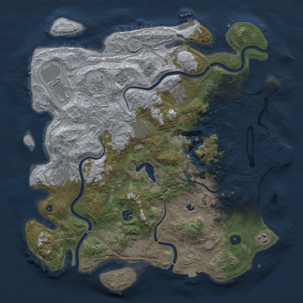 Rust Map: Procedural Map, Size: 4250, Seed: 1298066231, 15 Monuments