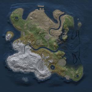 Thumbnail Rust Map: Procedural Map, Size: 3000, Seed: 1943289775, 8 Monuments